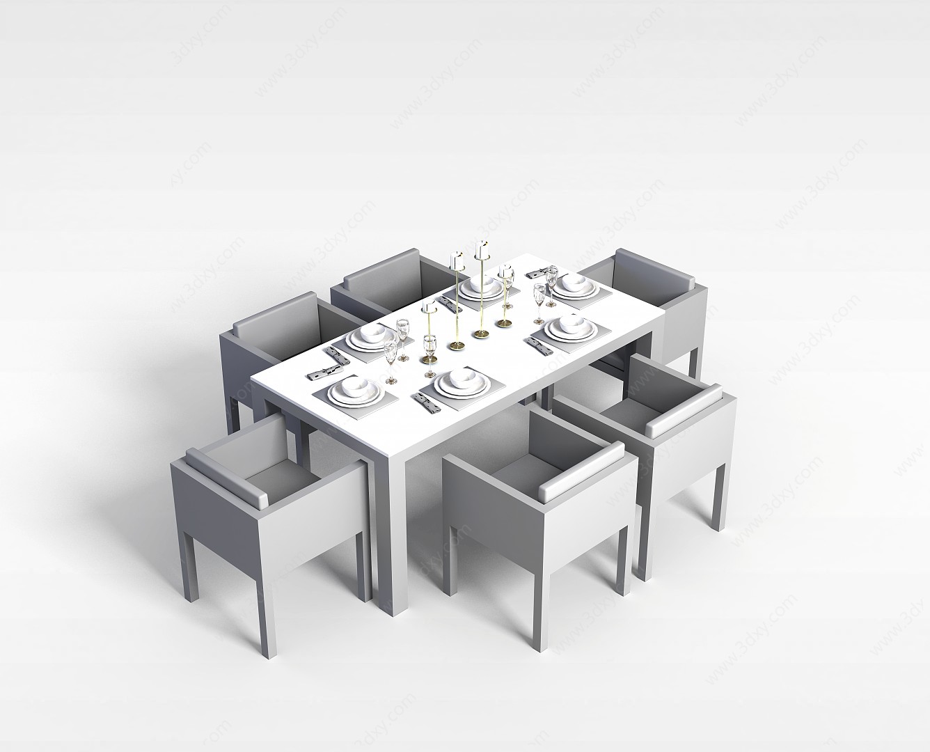 时尚客厅桌椅3D模型