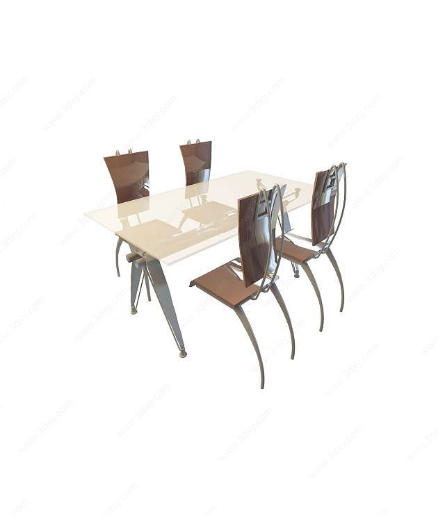 时尚客厅餐桌椅3D模型