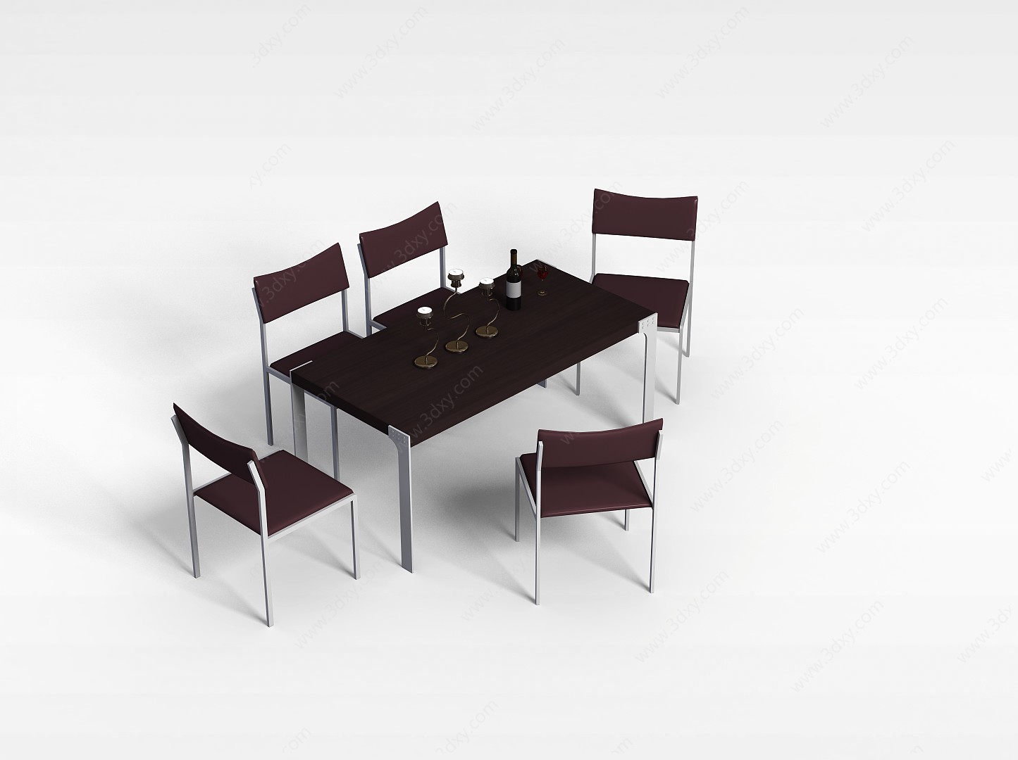 简约厨房桌椅3D模型