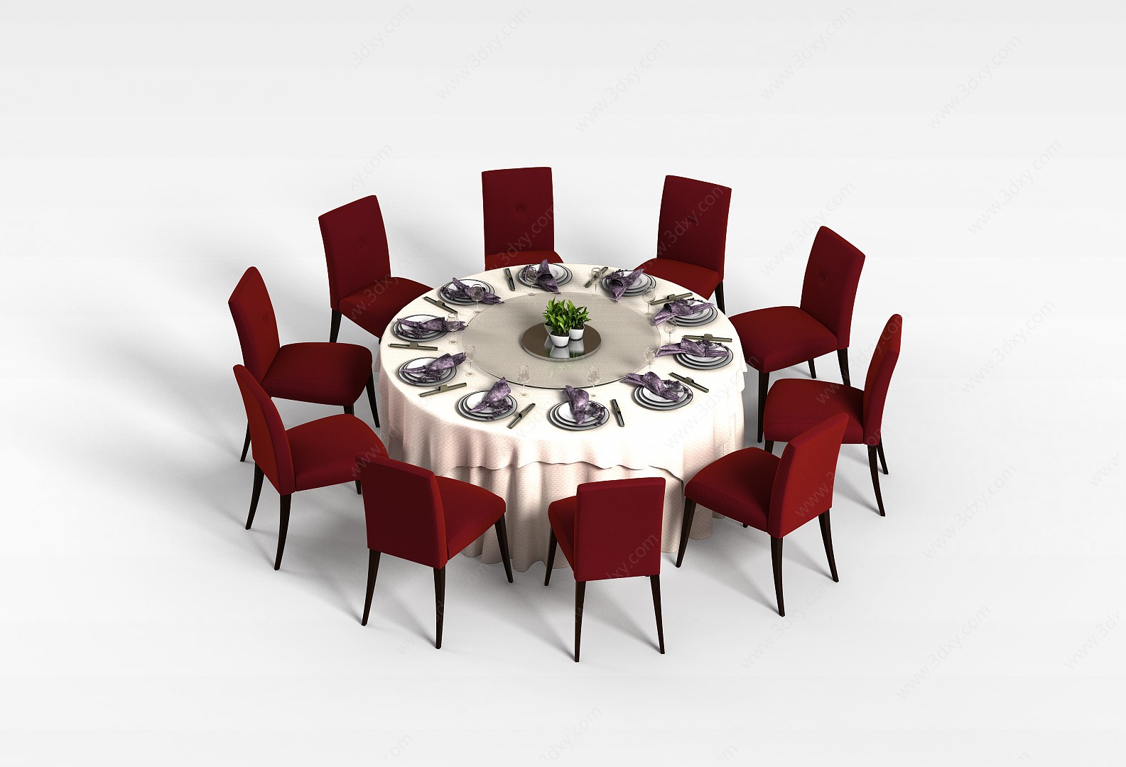 饭店专用餐桌椅3D模型
