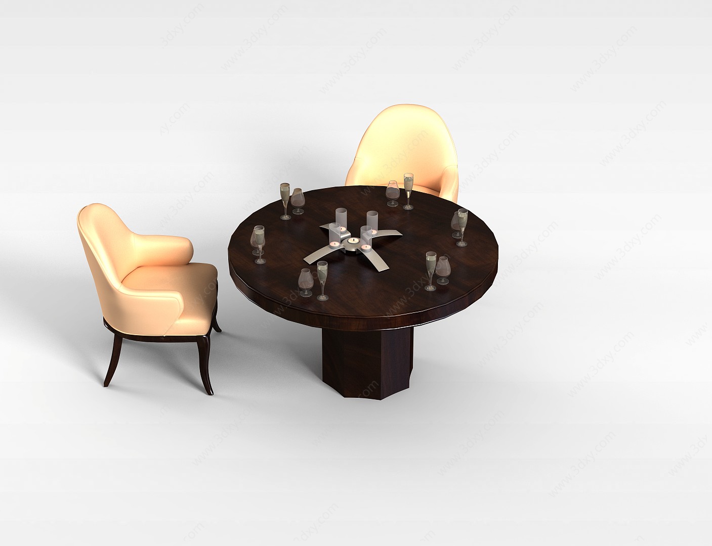 商务桌椅组合3D模型