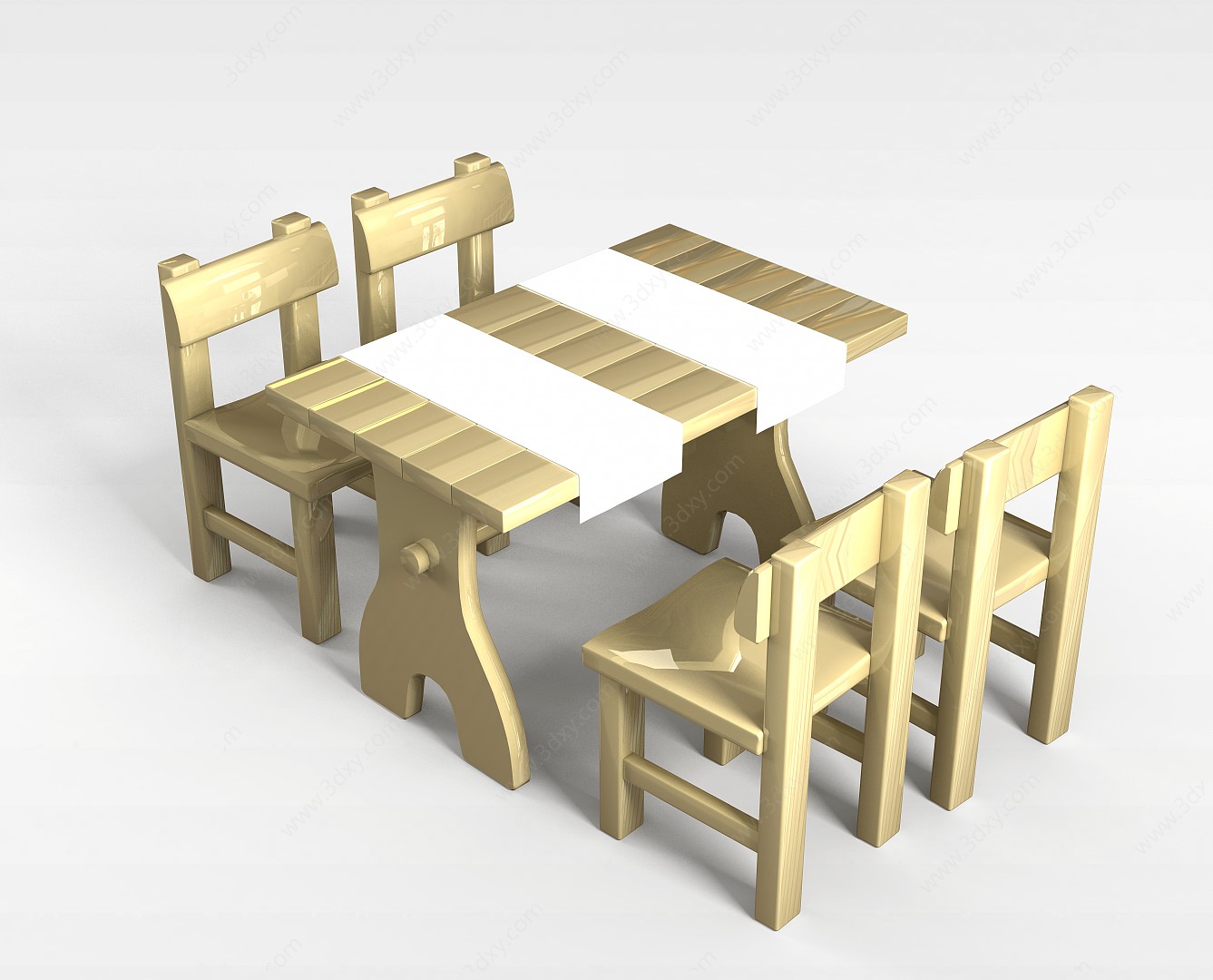 小户型餐桌椅3D模型