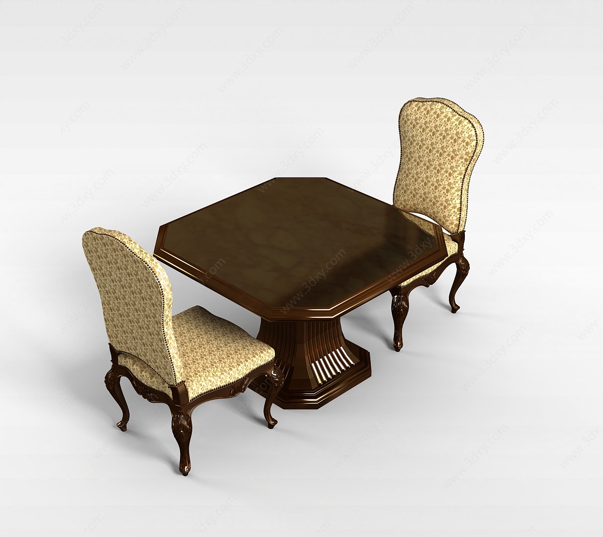 双人聊天桌椅3D模型