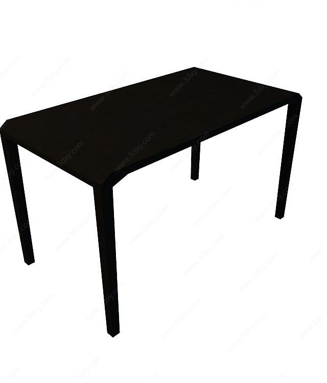 黑色餐桌3D模型