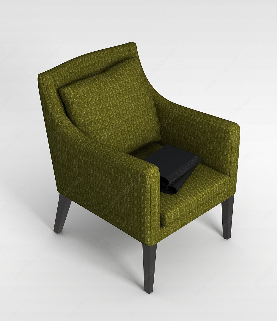浅绿色布艺休闲椅3D模型