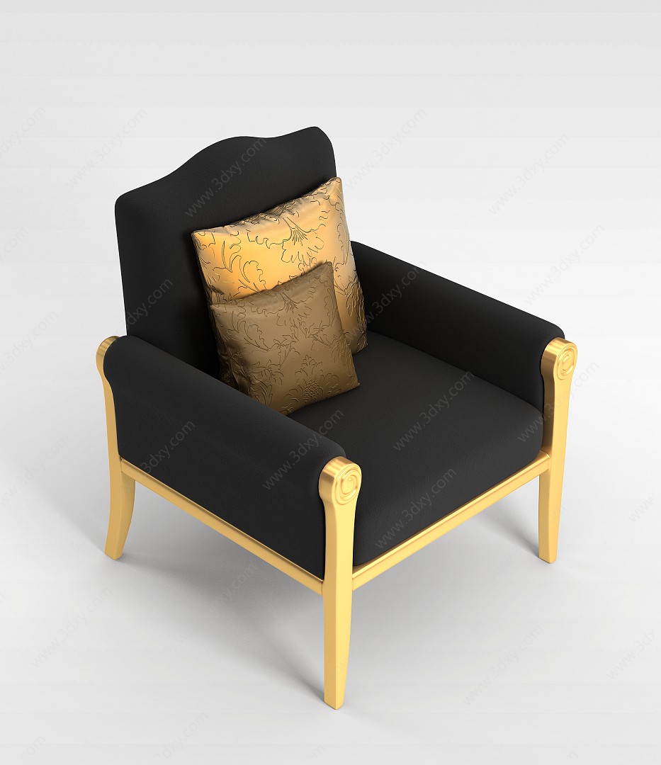 欧式精美扶手椅3D模型