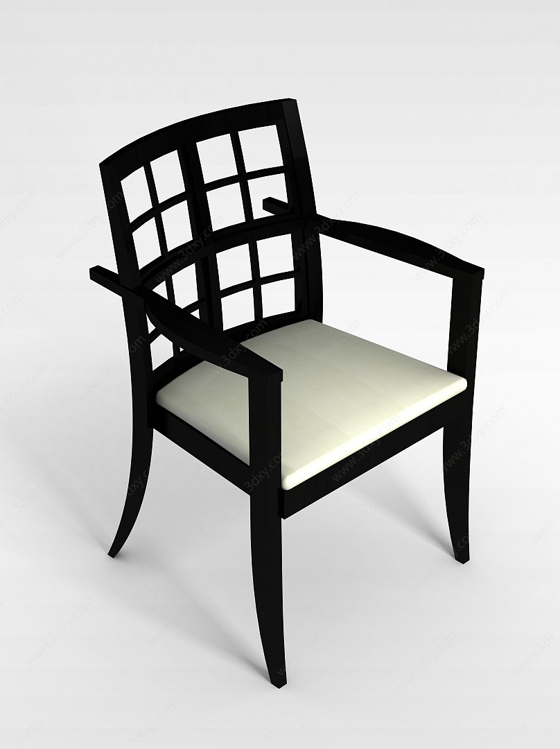 中式古典实木椅3D模型