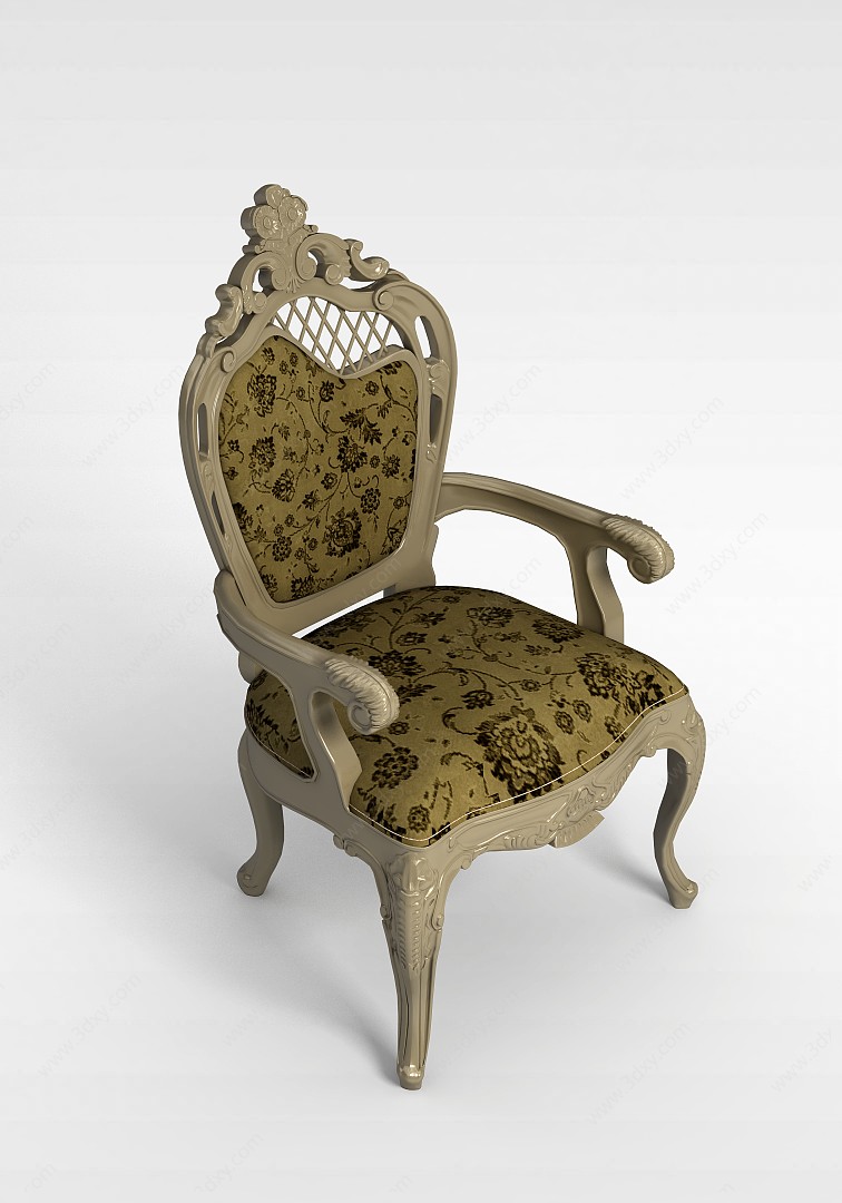 欧式雕花沙发椅3D模型