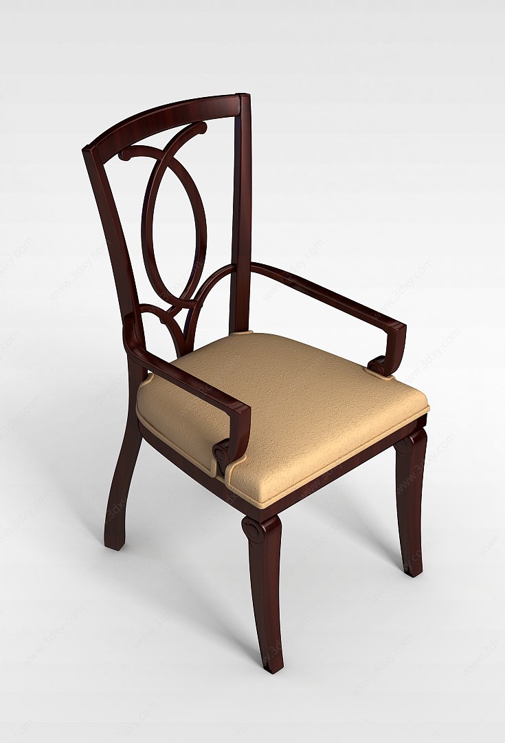 实木软座椅3D模型