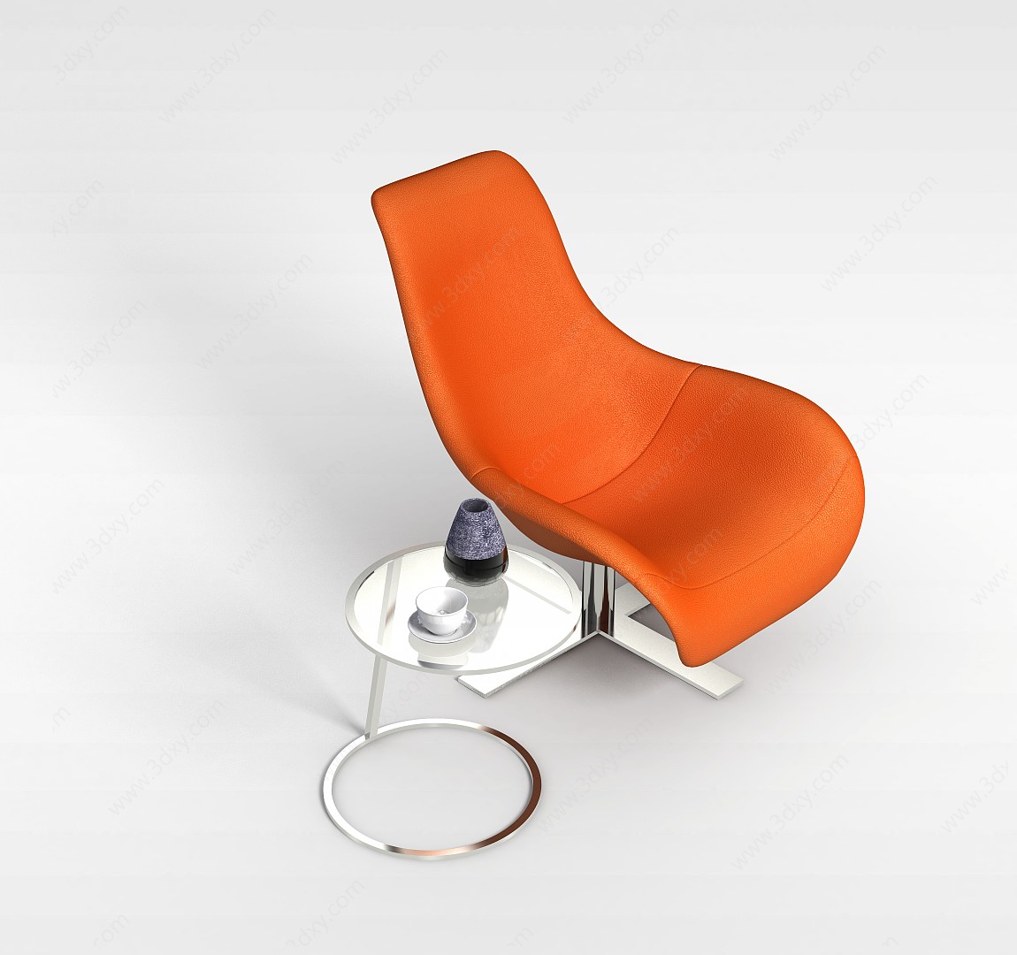 皮质躺椅3D模型