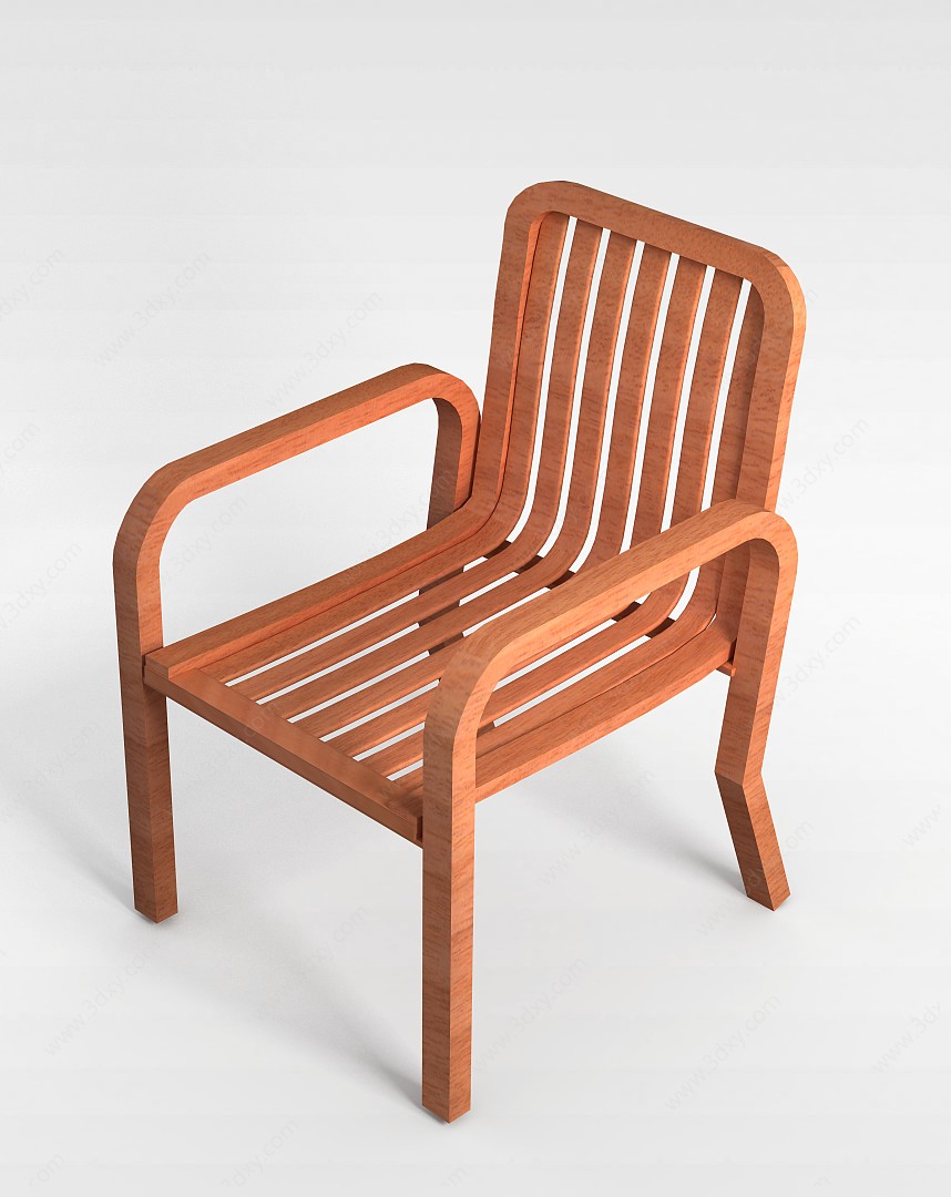 休闲实木椅子3D模型