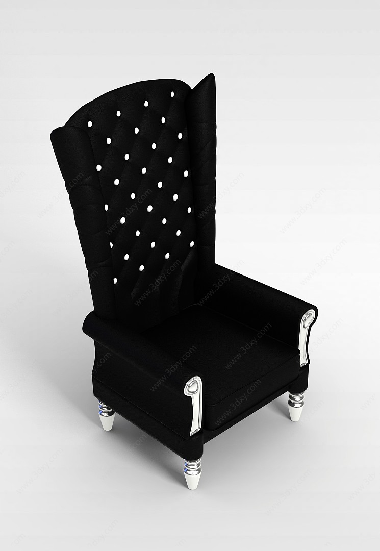 皮艺高背沙发椅3D模型
