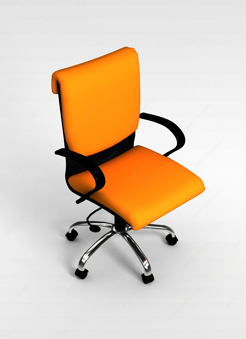 黄色办公椅3D模型