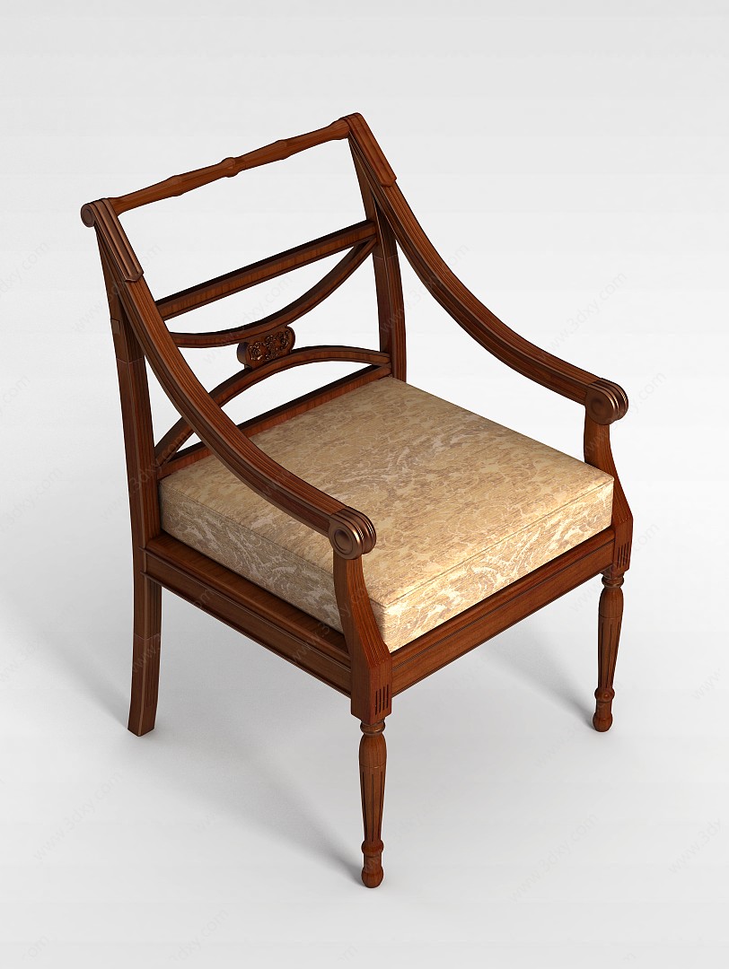 中式客厅沙发椅3D模型