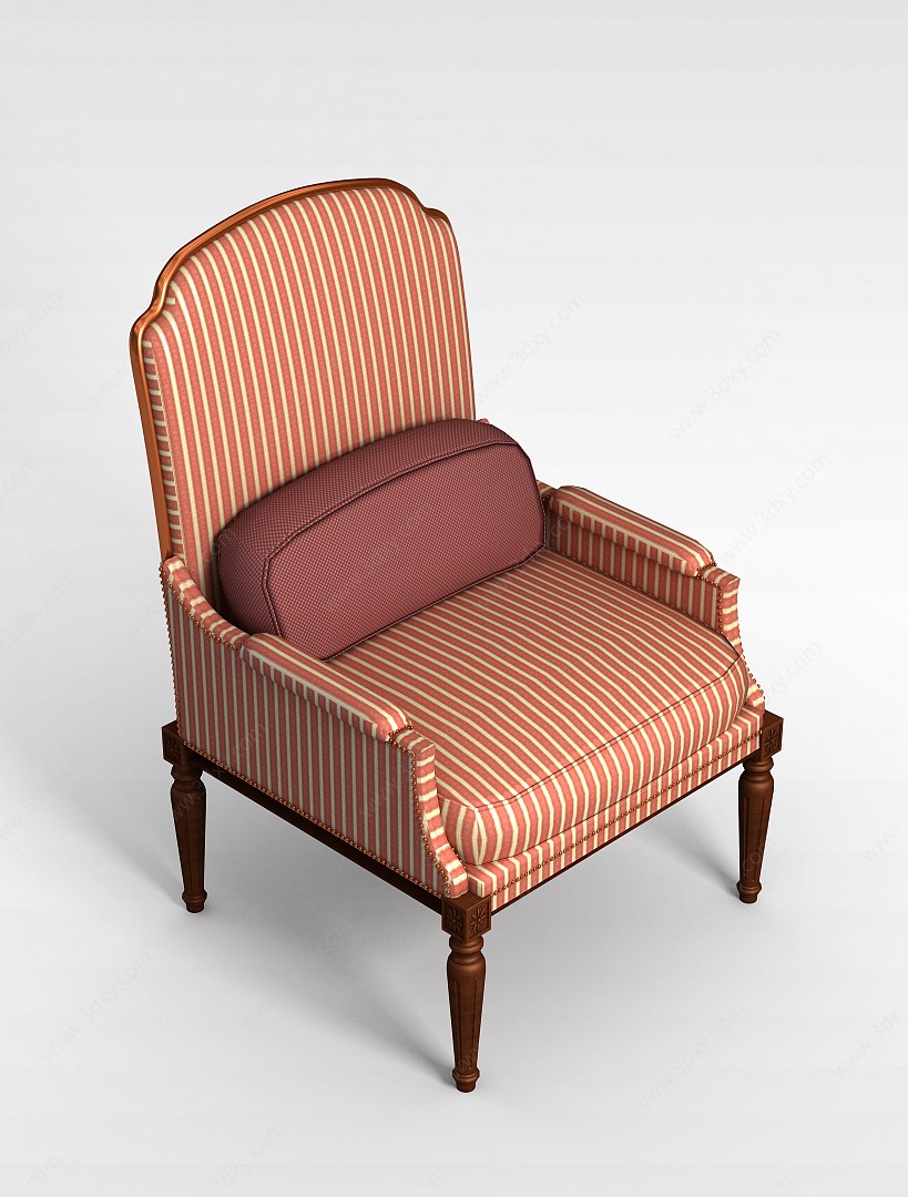 欧式布艺商务椅3D模型