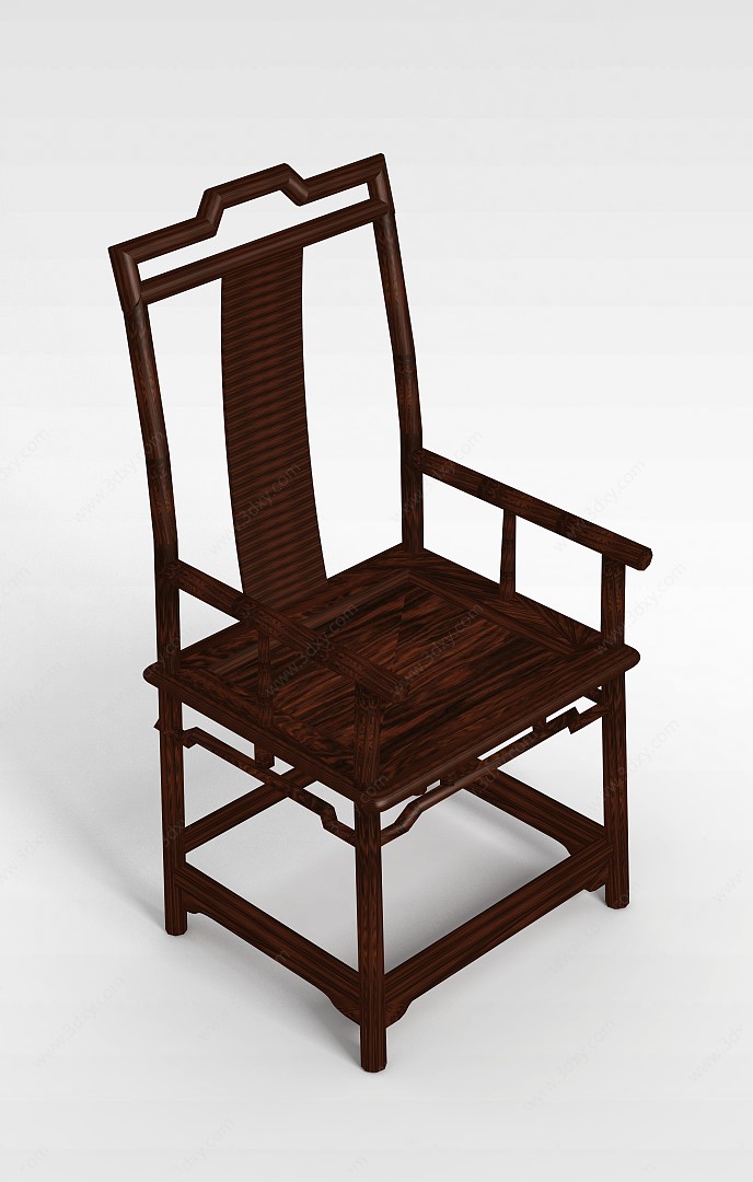 复古太师椅3D模型