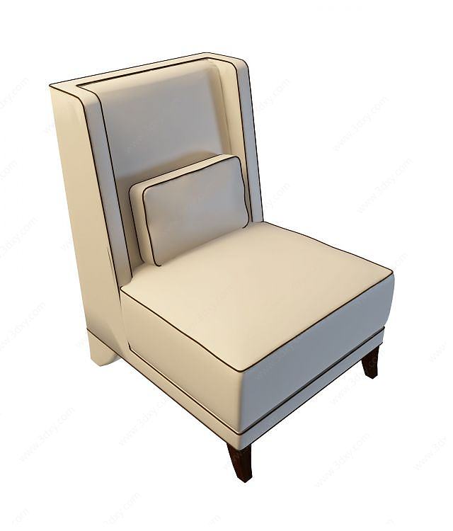 高档真皮沙发椅3D模型