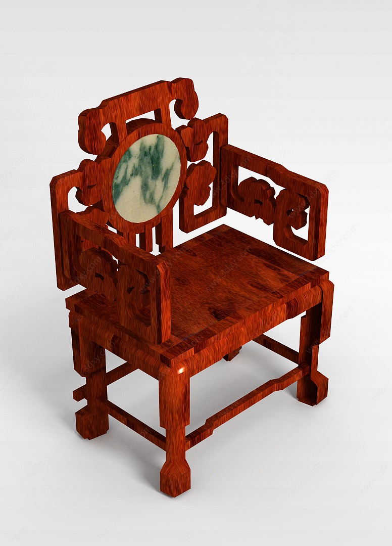 中式复古太师椅3D模型