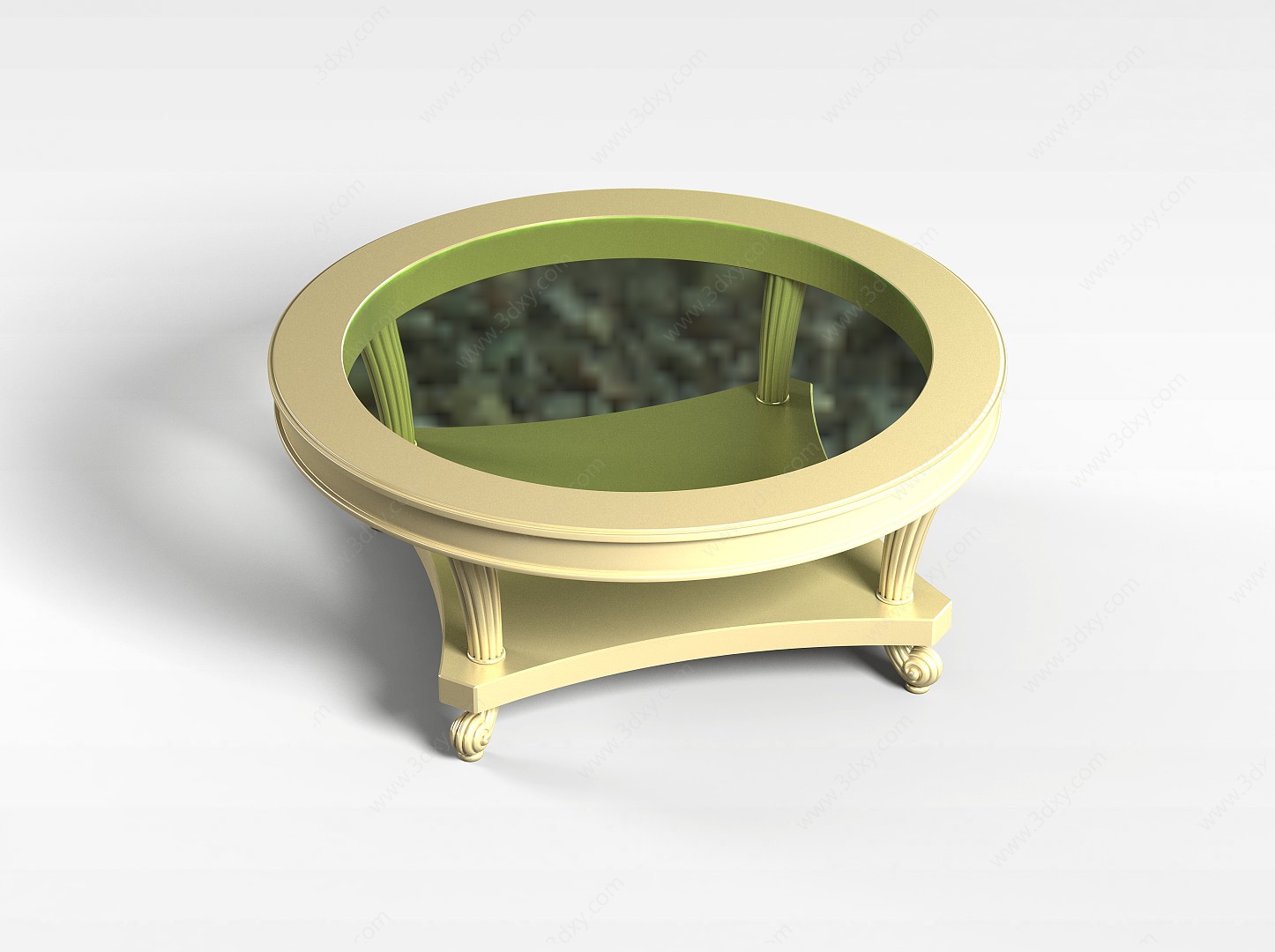 矮圆桌茶几3D模型