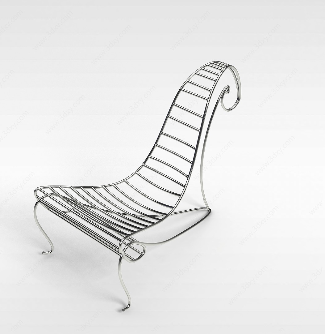 不锈钢躺椅3D模型