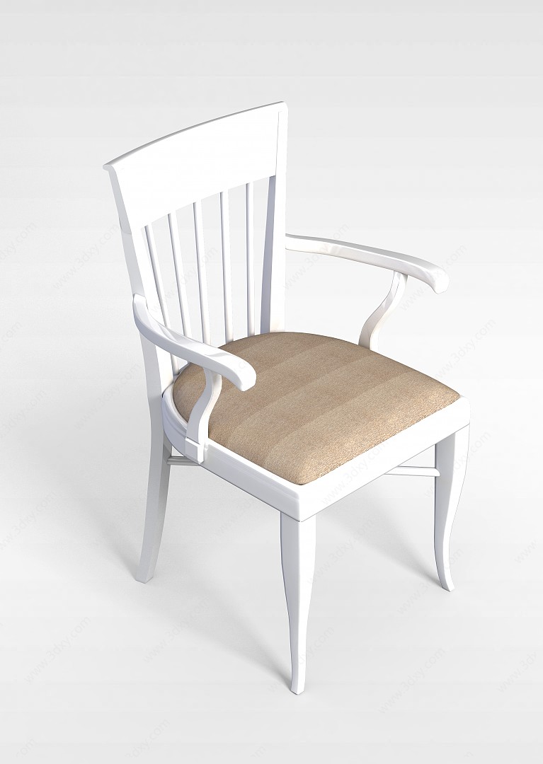 中式扶手餐椅3D模型