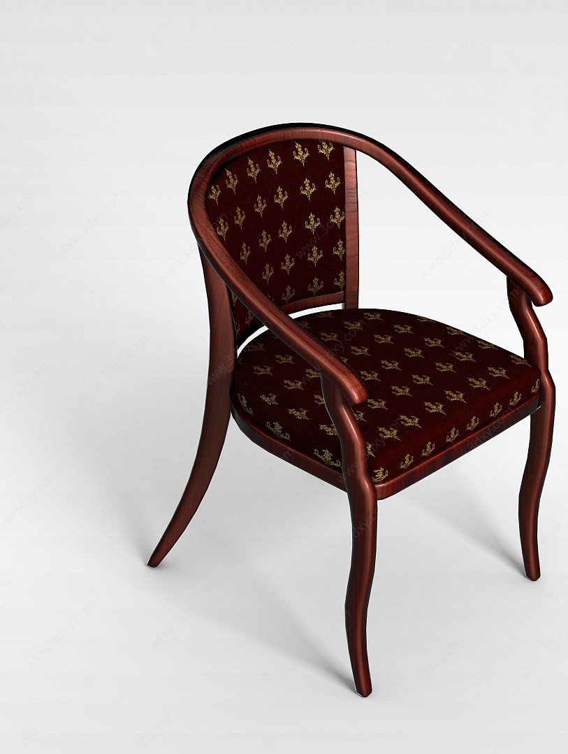 中式布艺围椅3D模型