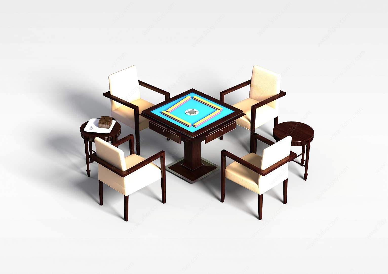 中式麻将桌3D模型