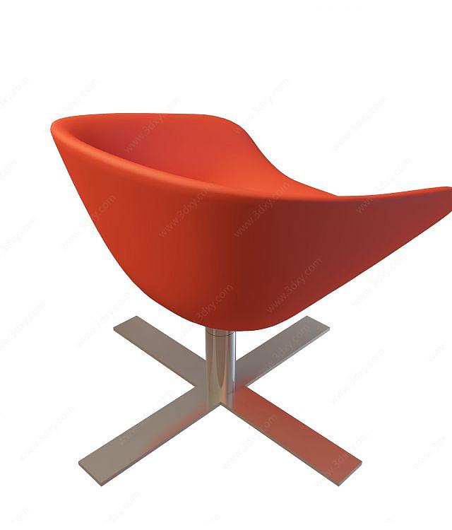 红色时尚转椅3D模型