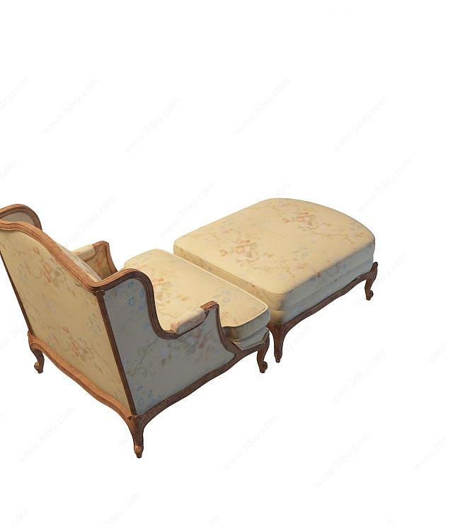 欧式沙发躺椅3D模型