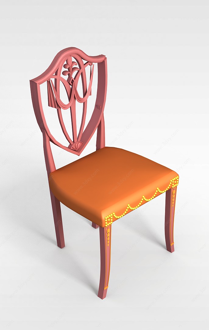 中式家用餐椅3D模型