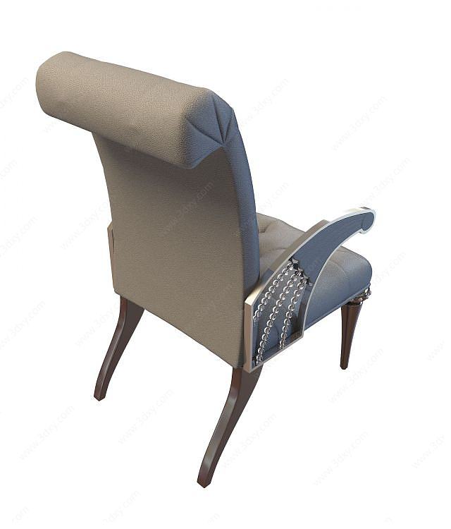 欧式软包沙发椅3D模型
