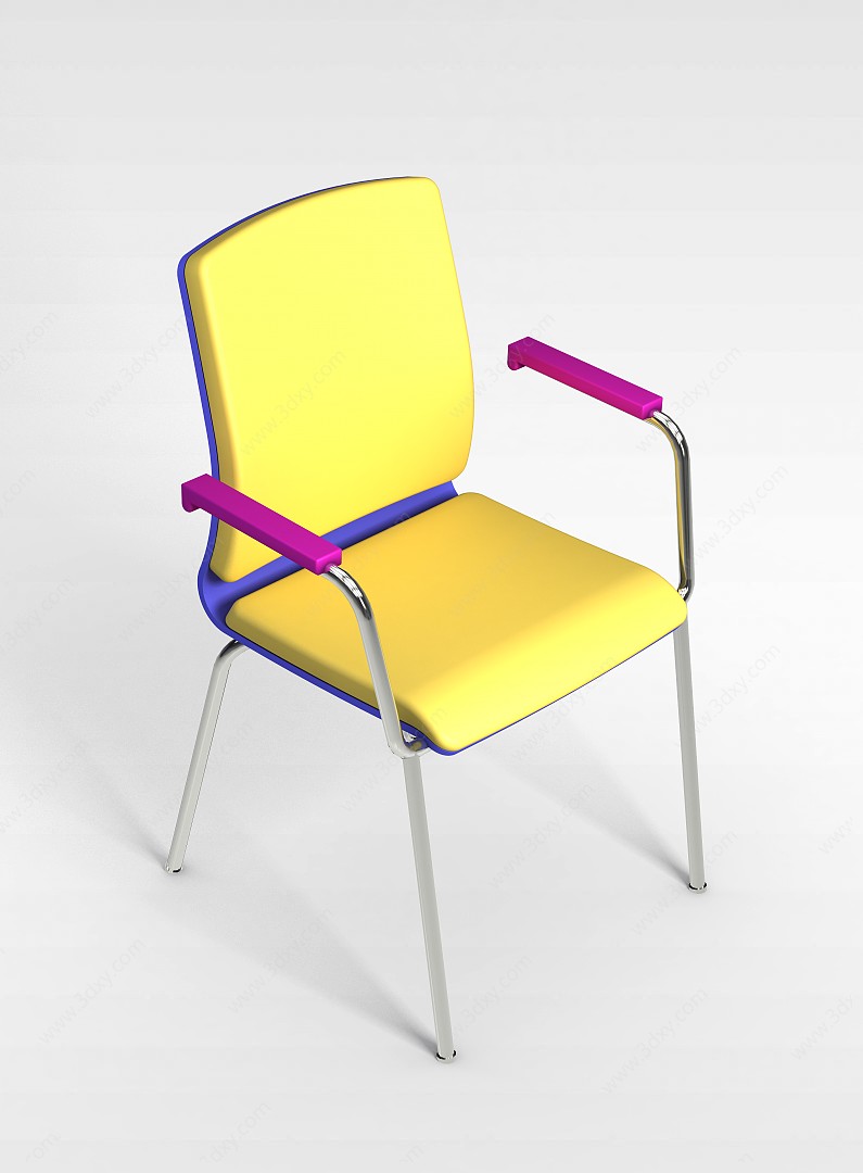 不锈钢腿椅子3D模型