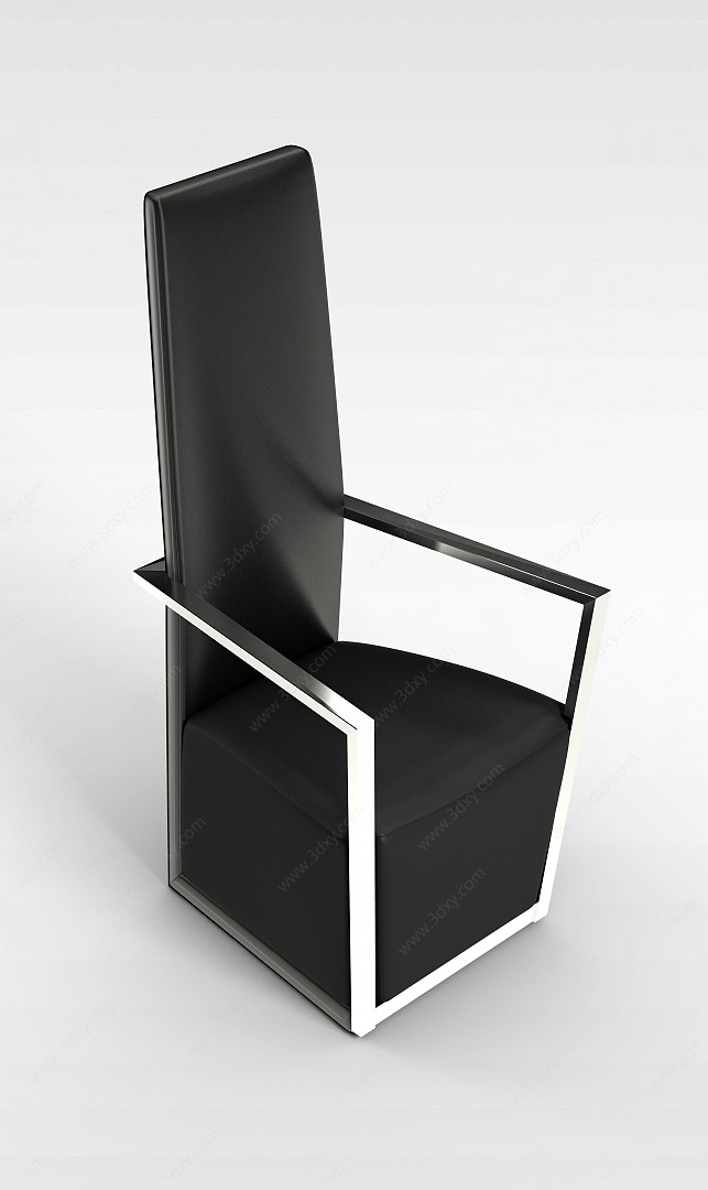 皮质高背椅3D模型