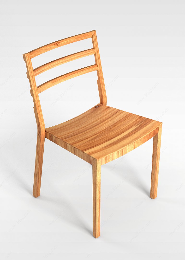 实木小餐椅3D模型