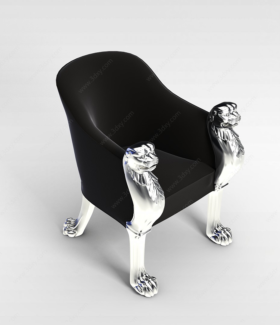 豪华雕塑沙发椅3D模型