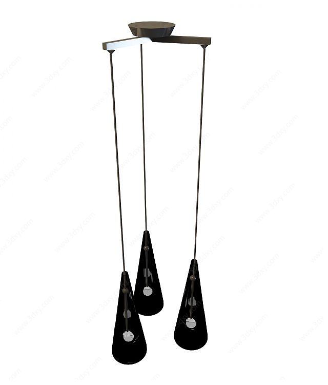 黑色吊灯3D模型