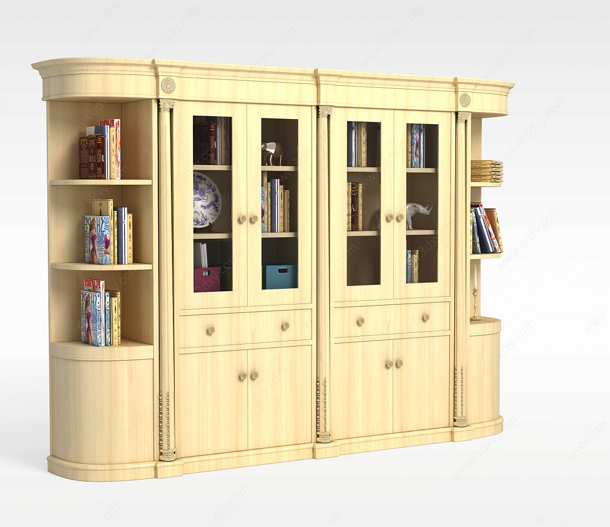 现代书柜3D模型