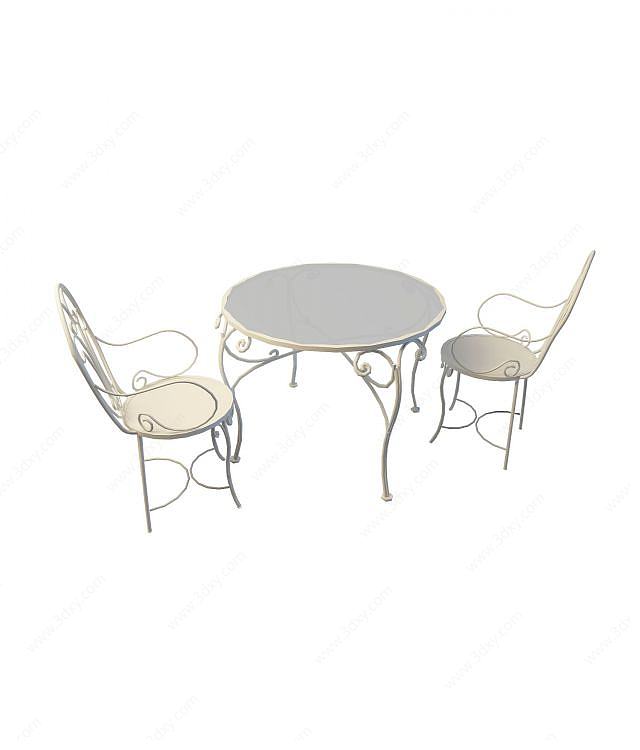 庭院铁艺桌椅3D模型