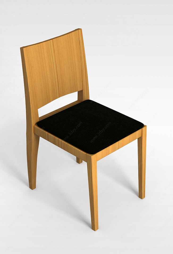 实木餐厅椅3D模型