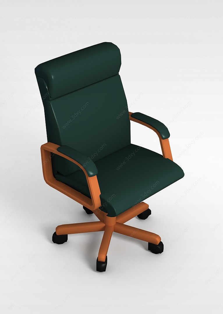 舒适皮质办公椅3D模型