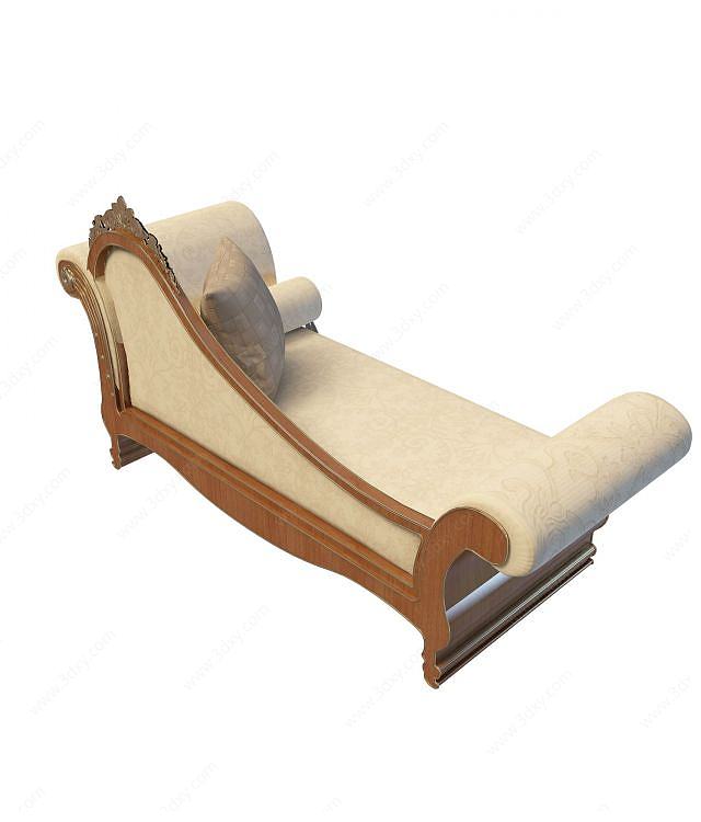 欧式奢华贵妃椅3D模型