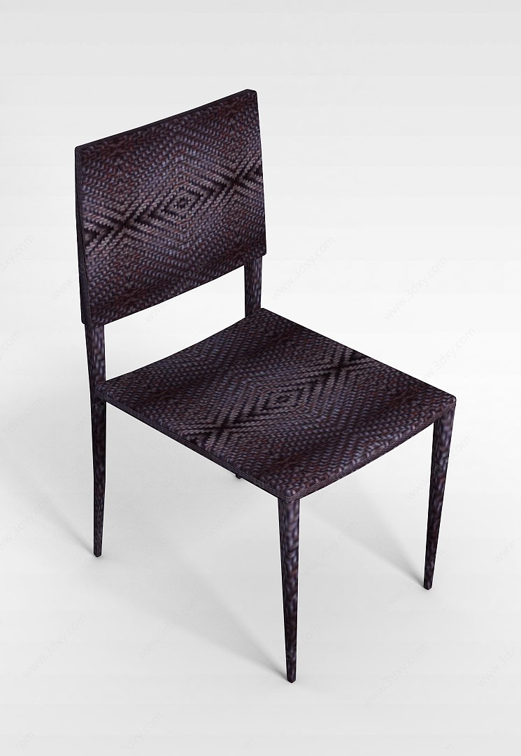 简约花纹餐椅3D模型