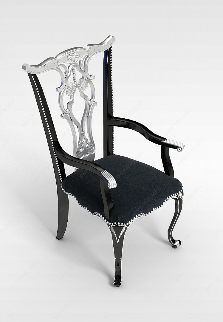欧式雕花高背椅3D模型