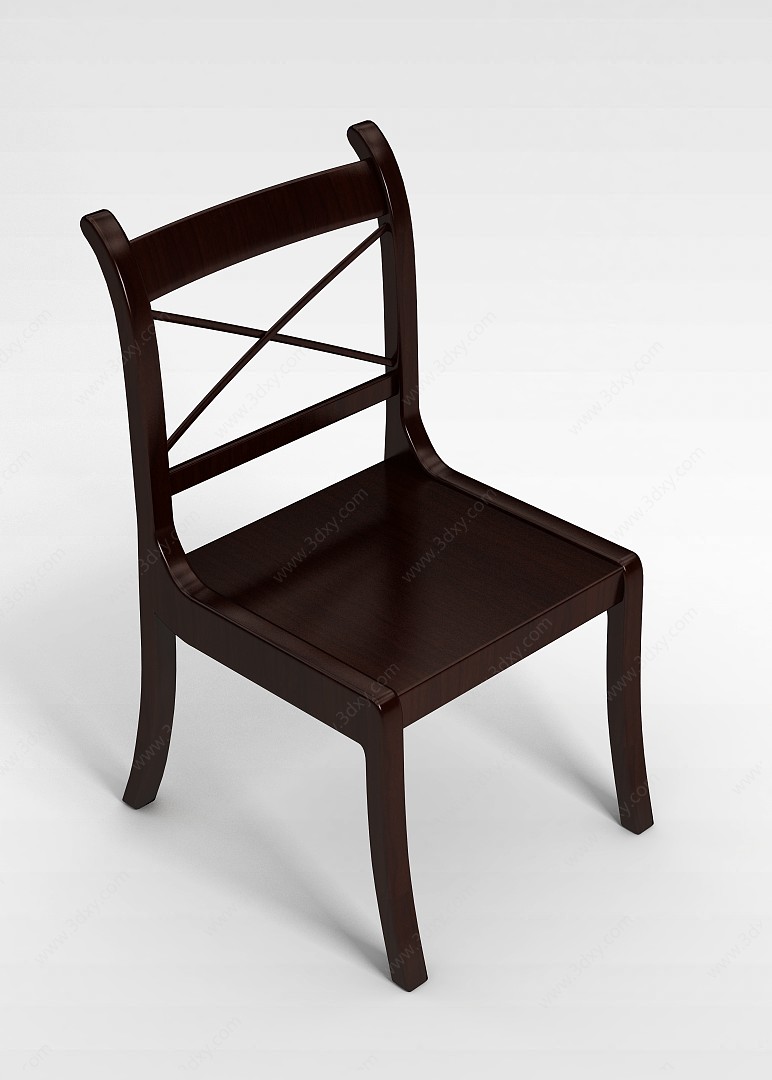实木烤漆椅3D模型