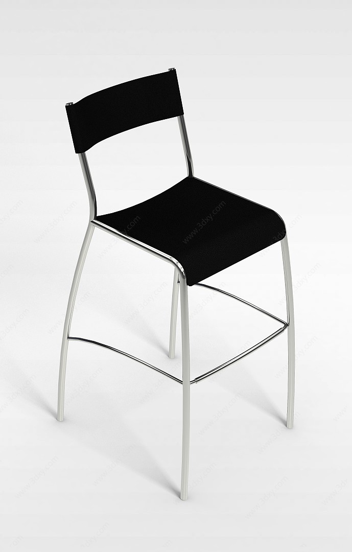 现代不锈钢吧椅3D模型