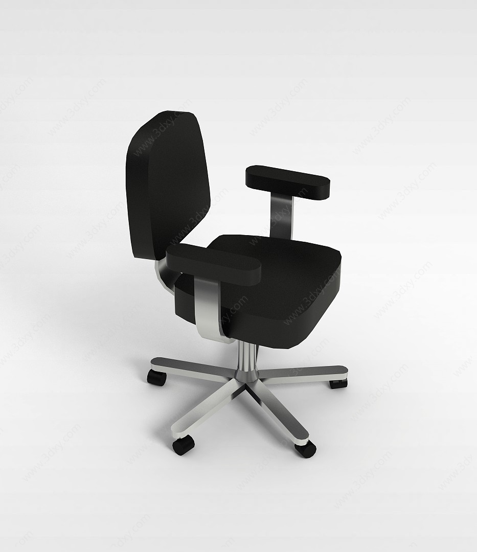 不锈钢办公转椅3D模型