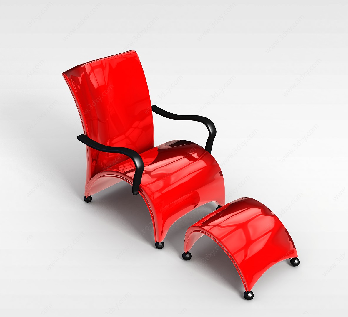 塑钢躺椅3D模型