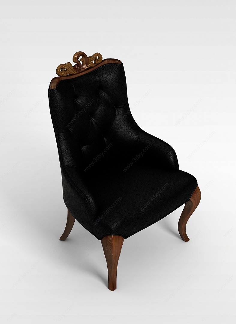 棕色真皮沙发椅3D模型