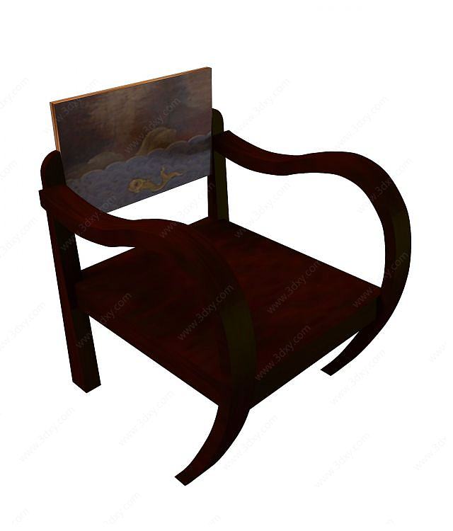 中式艺术椅子3D模型