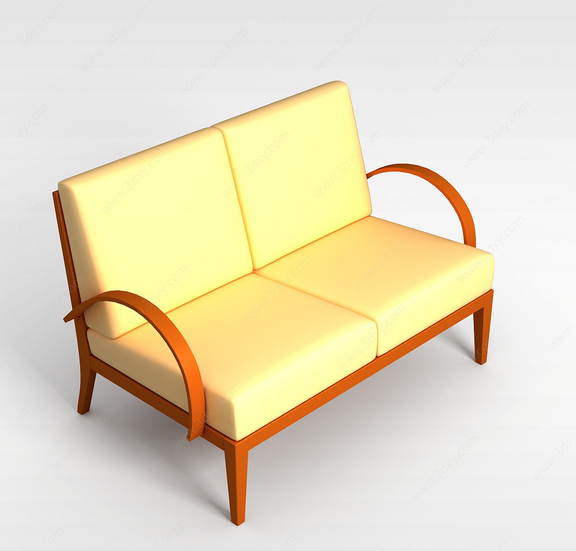 双人沙发椅3D模型